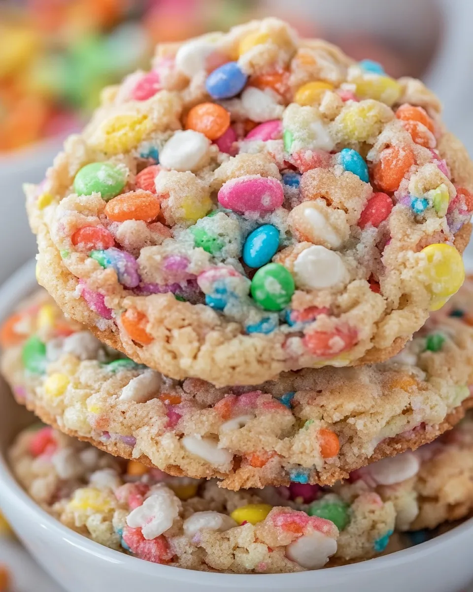 Homemade Fruity Pebble Pudding Cookies photo