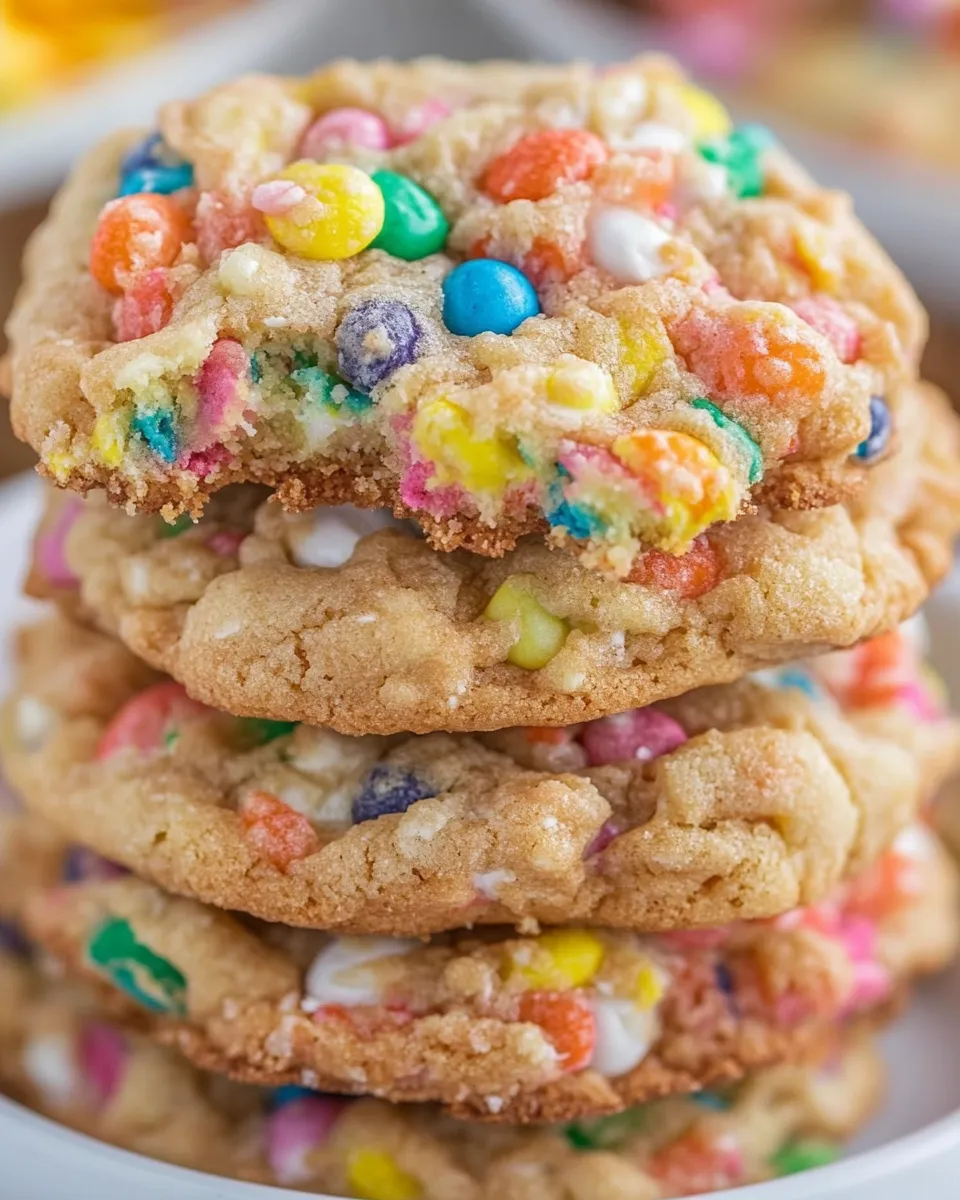 Tasty Fruity Pebble Pudding Cookies shot