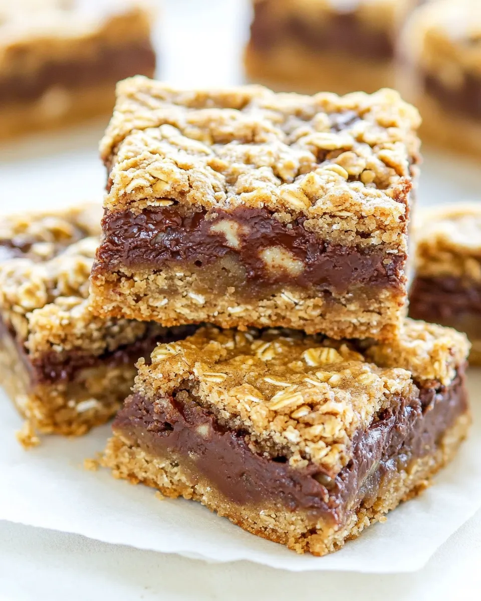 Easy Fudge Jumbles Recipe: Classic 1980s Oatmeal Chocolate Cookie Bars shot