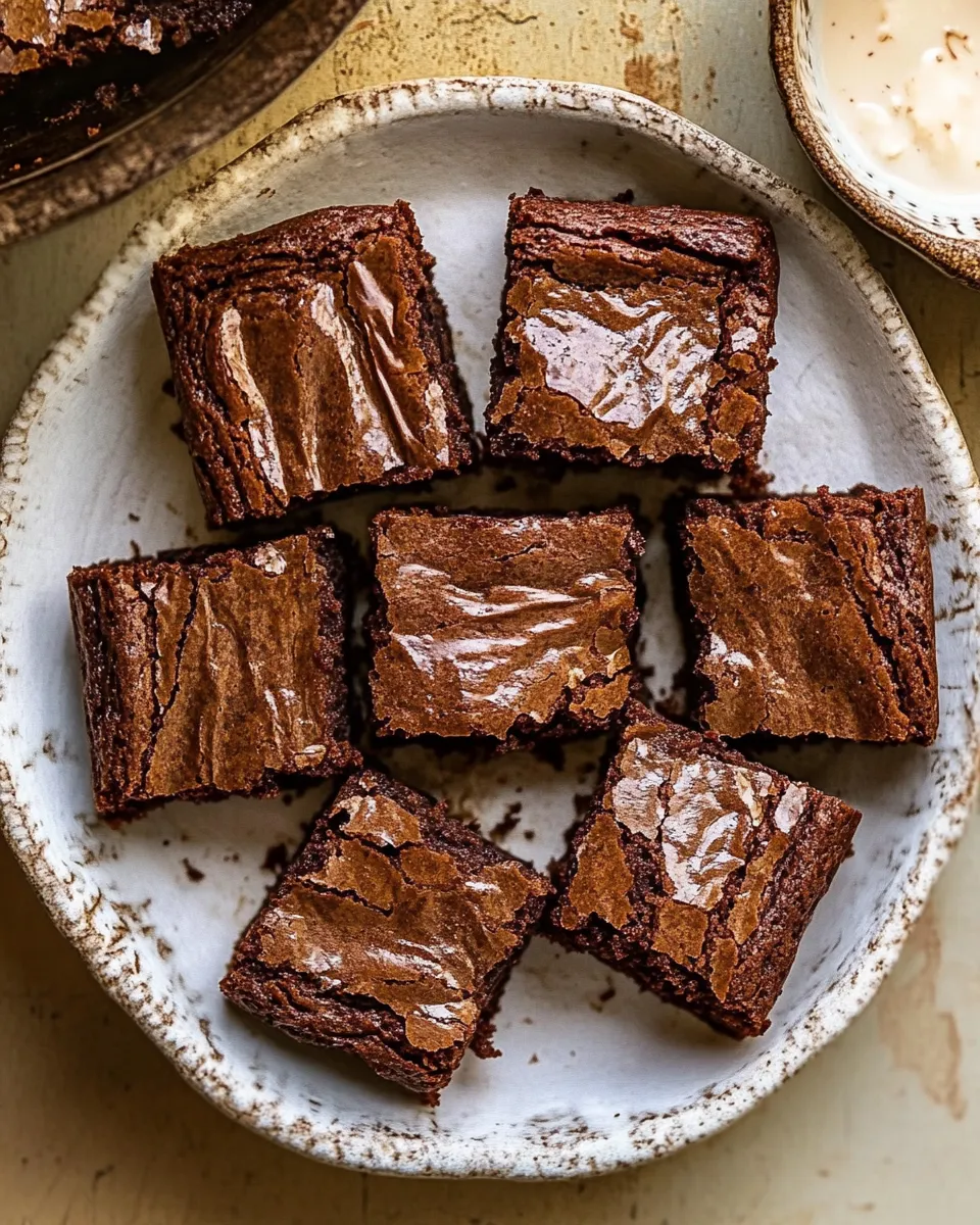 Homemade Fudgy, Crinkly, Brown Butter Brownies. photo
