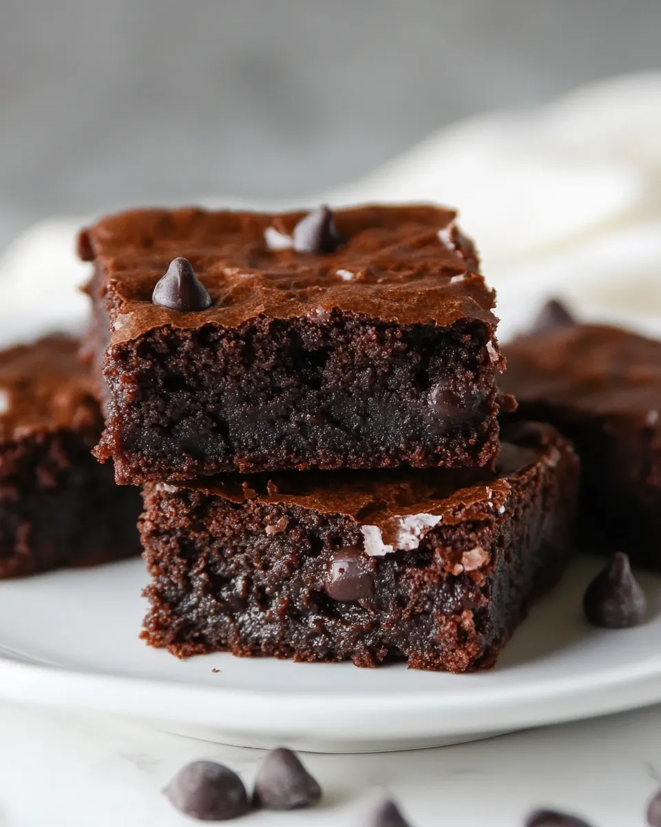 Delicious Fudgy Double Chocolate Black Bean Brownies image