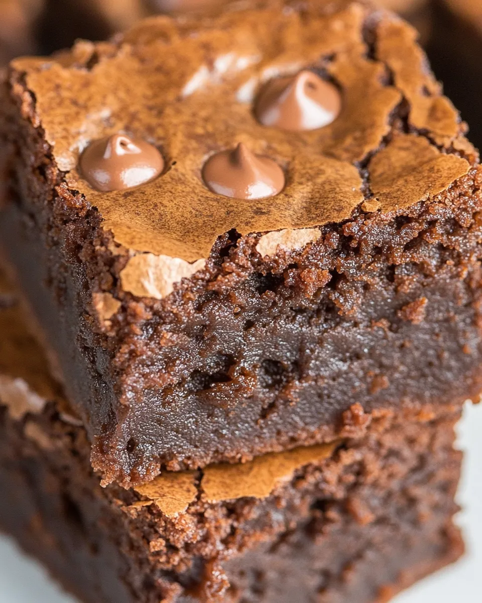 Easy Fudgy One Bowl Brownies food shot