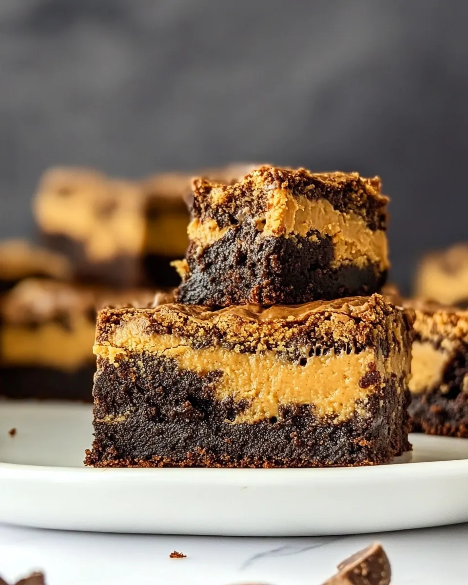 Homemade Fudgy Peanut Butter Swirl Brownies photo