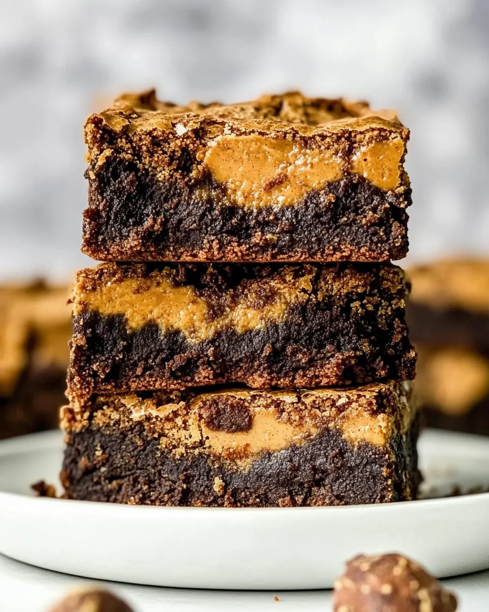 Easy Fudgy Peanut Butter Swirl Brownies recipe photo