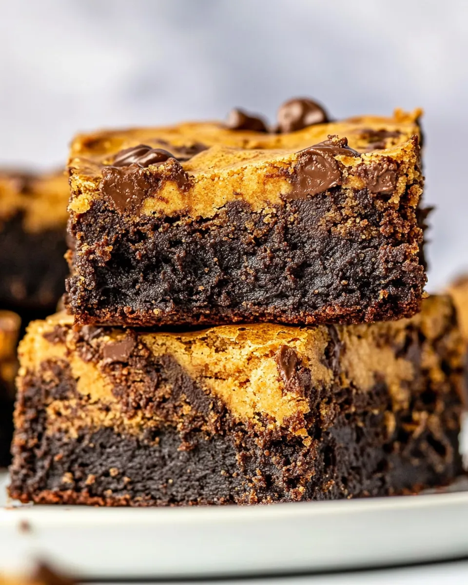 Delicious Fudgy Peanut Butter Swirl Brownies shot
