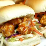 Homemade General Tsos Chicken Sliders With Crunchy Slaw photo