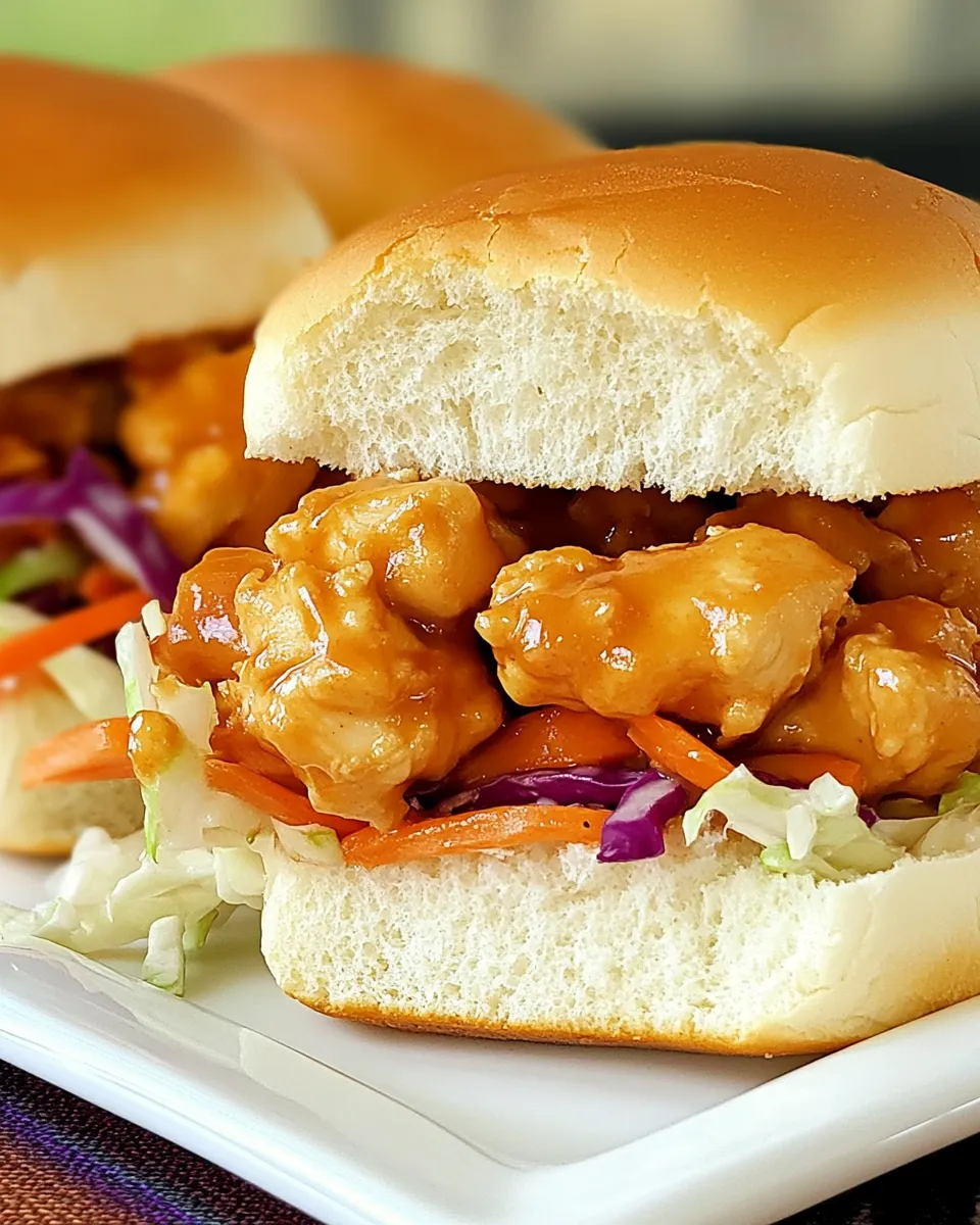Classic General Tsos Chicken Sliders With Crunchy Slaw image