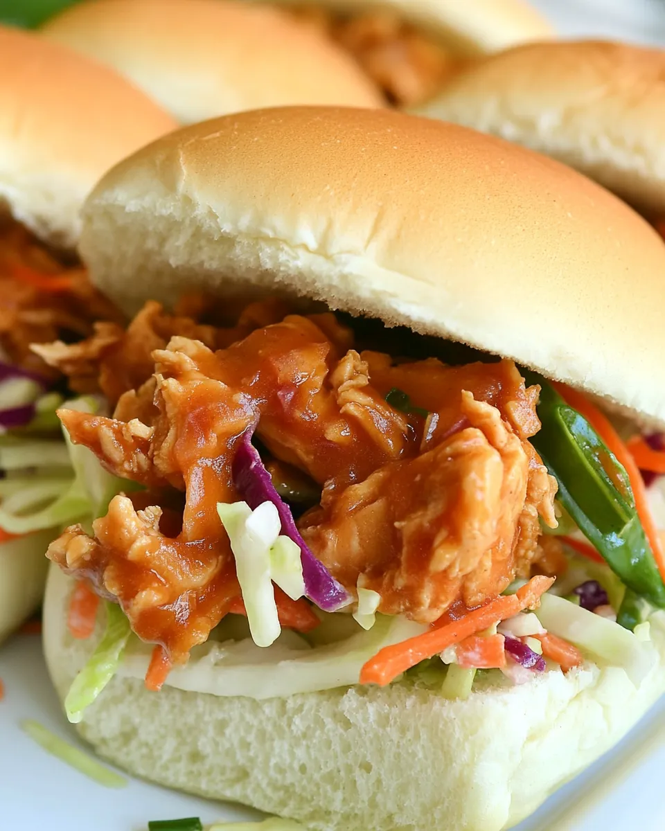 Delicious General Tsos Chicken Sliders With Crunchy Slaw shot