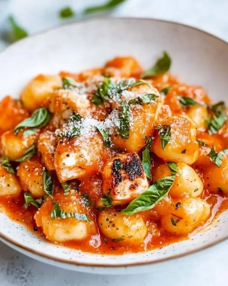 Easy Gnocchi with Grilled Chicken in Roasted Red Pepper Sauce photo
