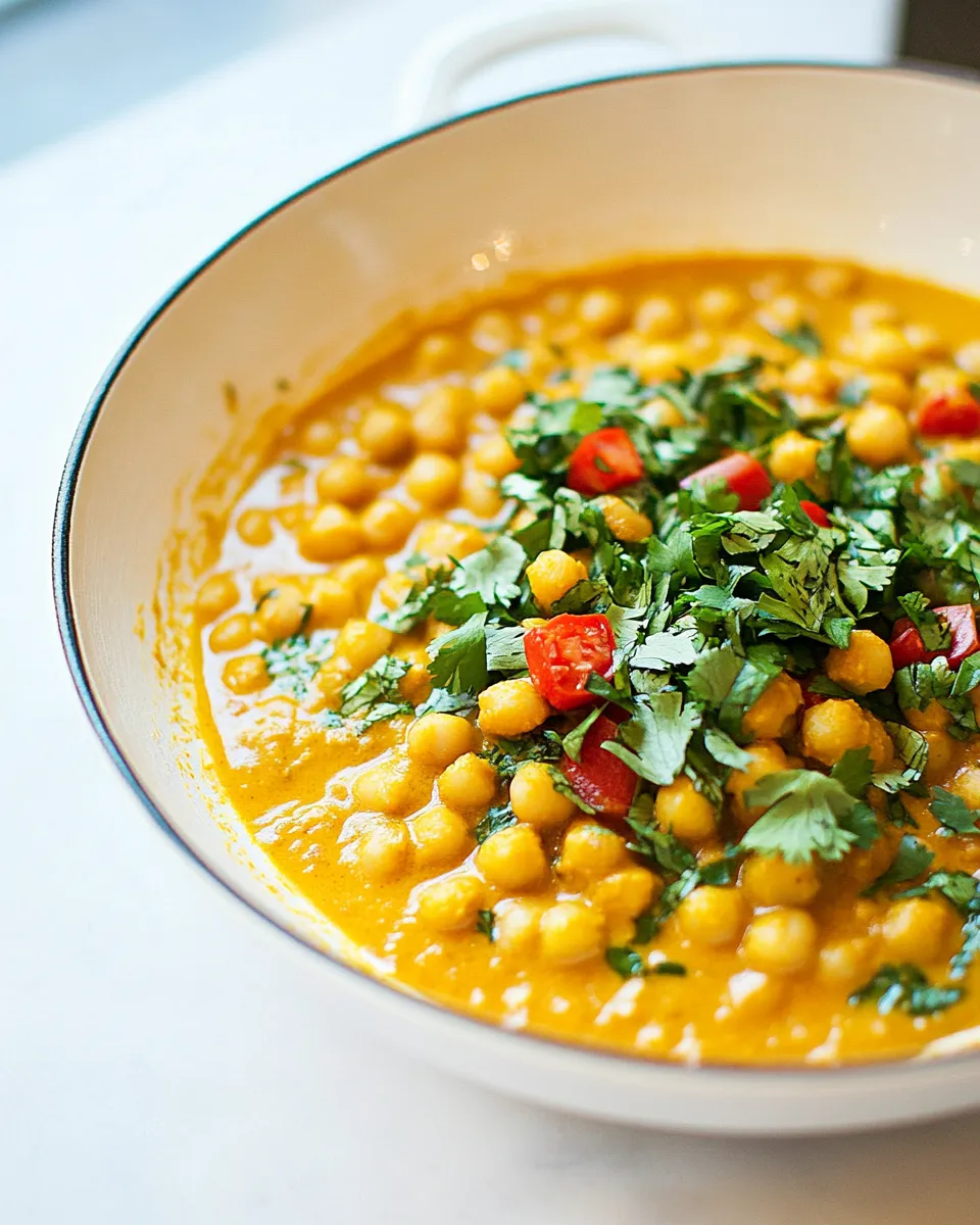 Quick Golden Chana Masala food shot
