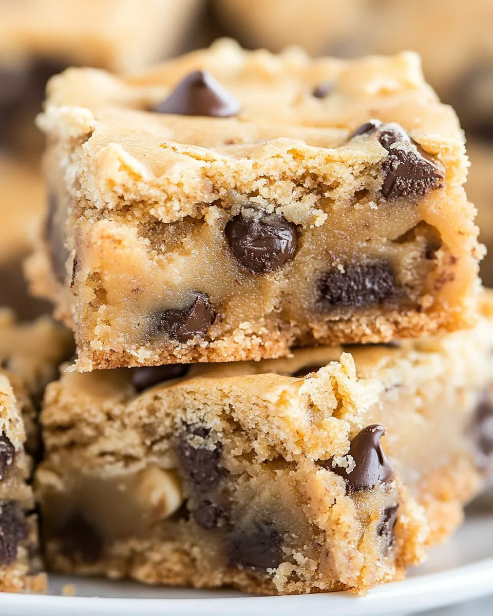 Homemade Gooey Peanut Butter Chocolate Chip Cookie Bars photo