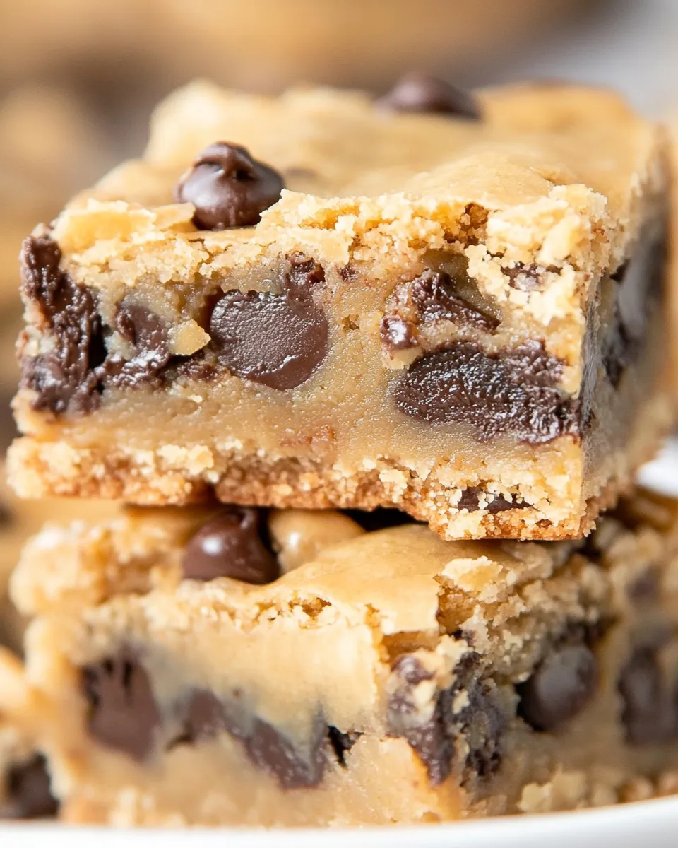 Easy Gooey Peanut Butter Chocolate Chip Cookie Bars recipe photo