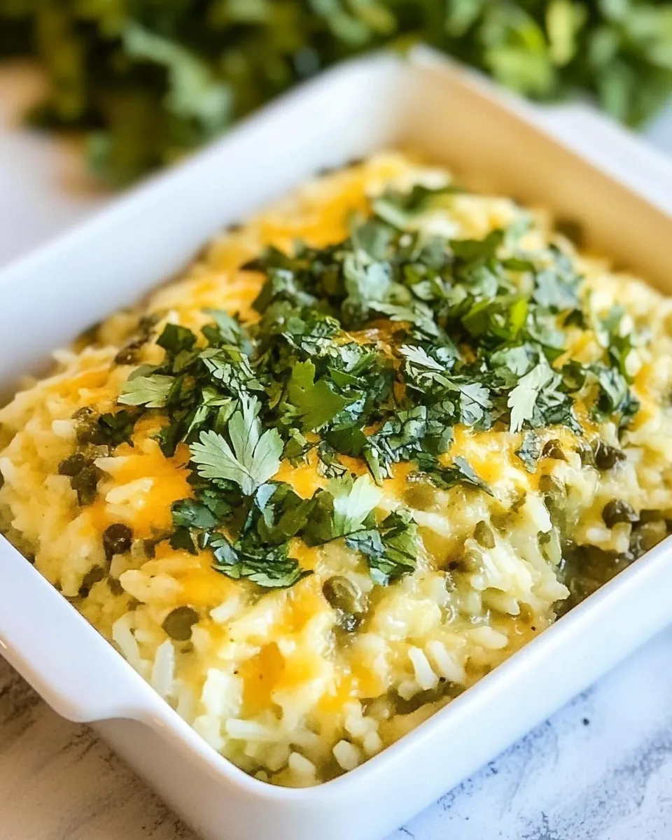 Savory Green Chile Rice shot