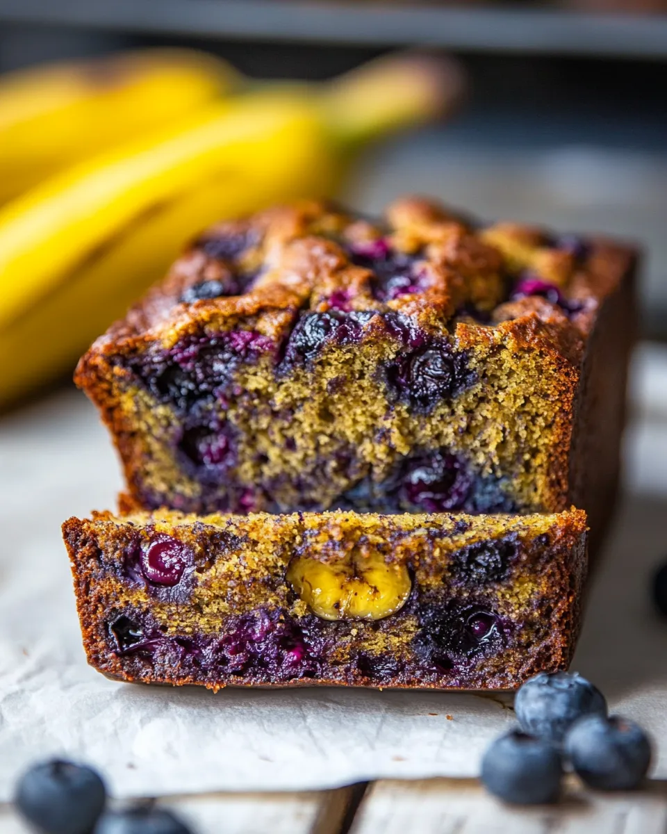 Classic Healthy Blueberry Banana Bread image