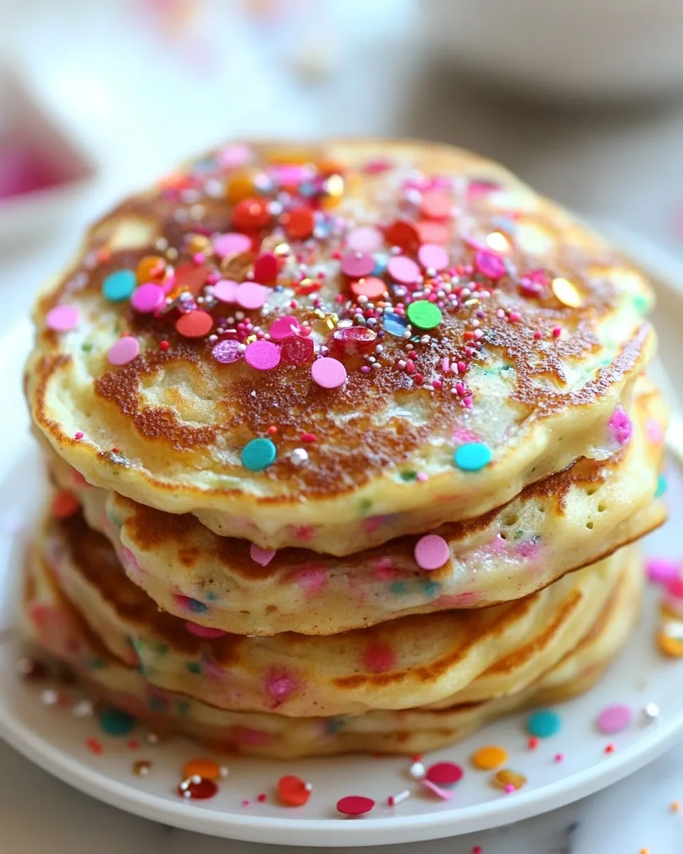 Tasty Healthy Greek Yogurt Confetti Pancakes shot