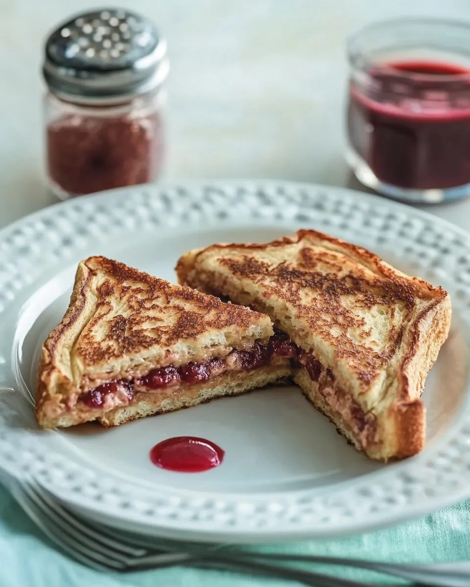 Best Healthy Stuffed French Toast With PB & J plate image