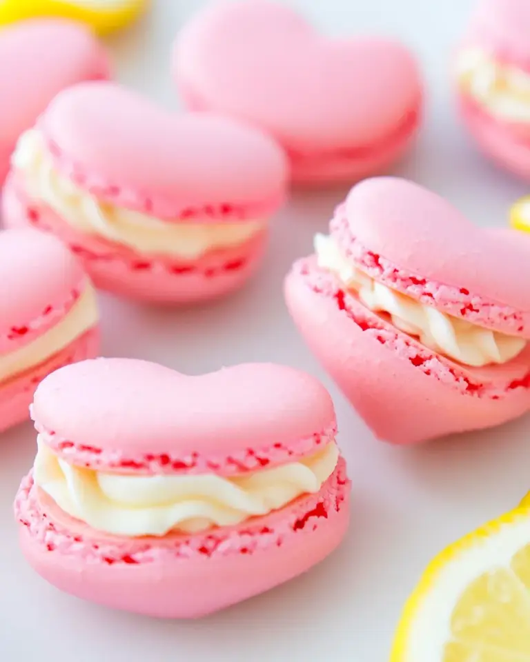 Homemade Heart Macarons with Lemon Buttercream photo