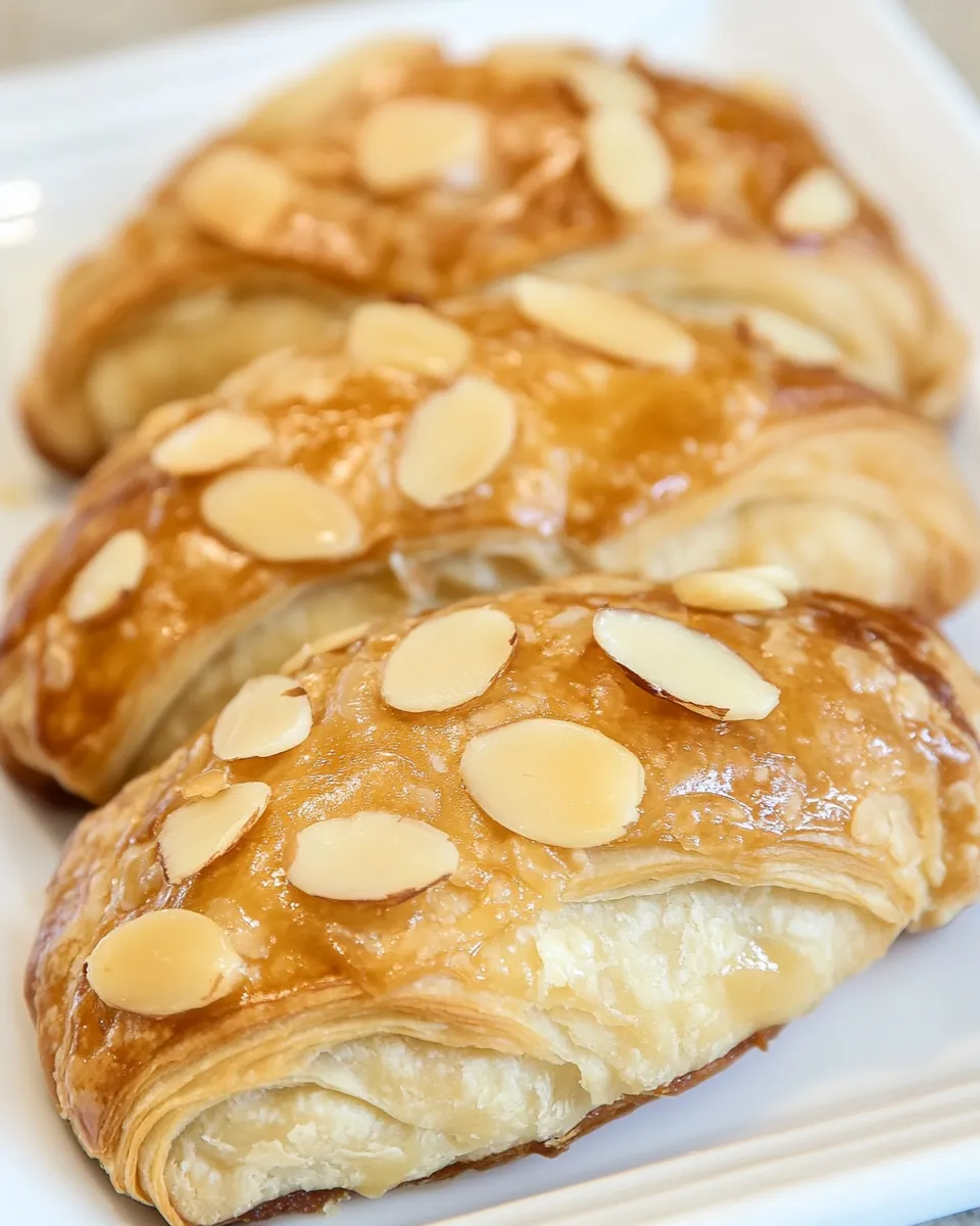 Sweet Homemade Almond Croissants shot