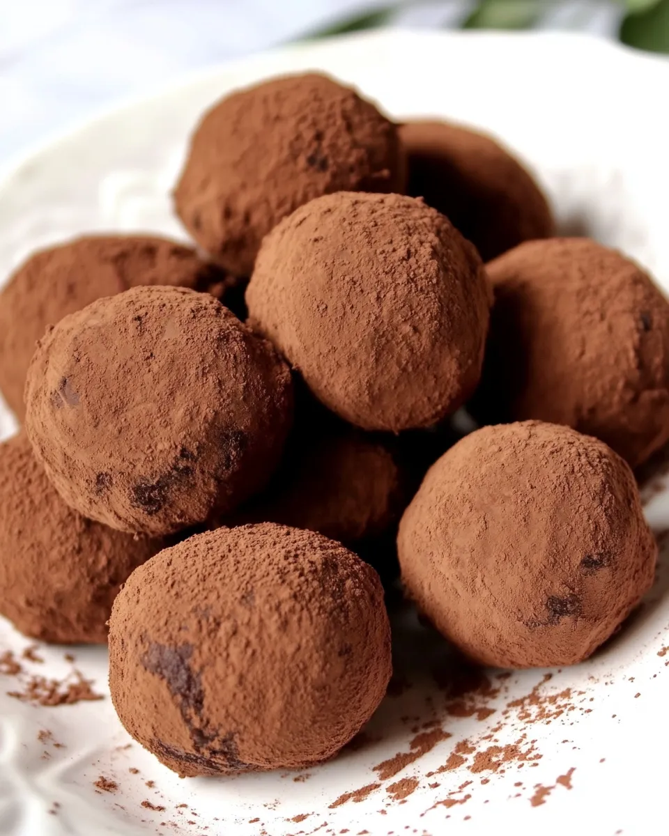 Fresh Homemade Bittersweet Chocolate Truffles dish image