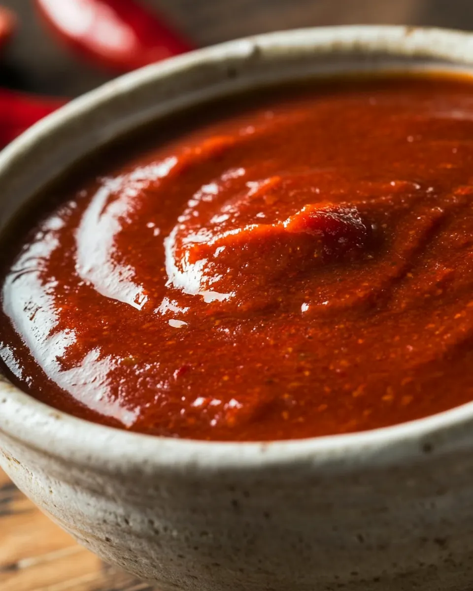 Fresh Homemade Sriracha Sauce shot