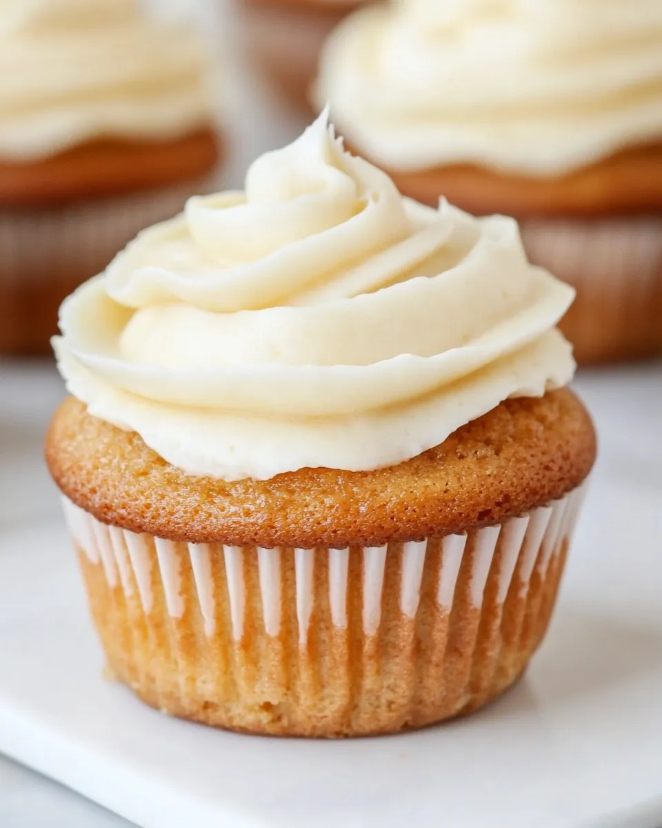 Classic Honey Cupcakes with Vanilla Frosting image
