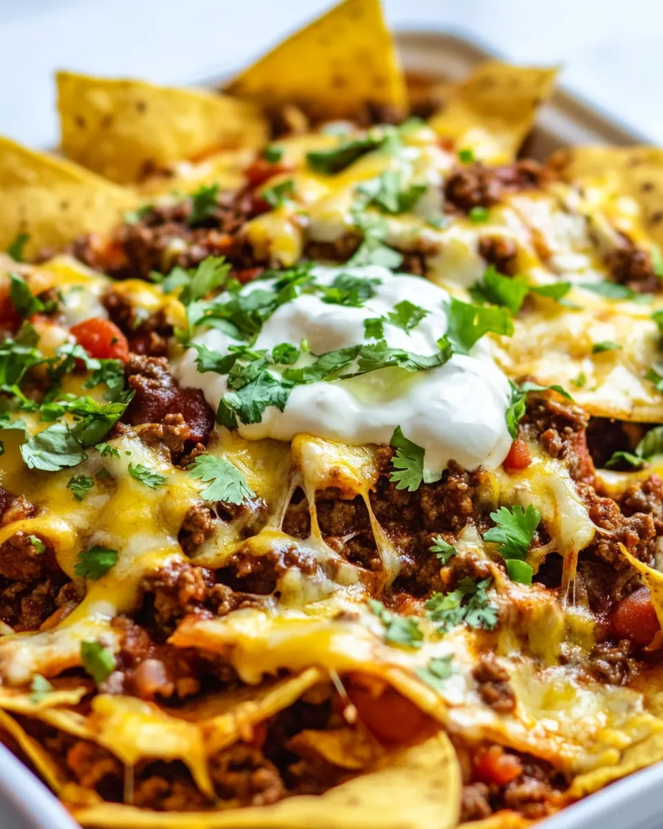 Savory Instant Pot Cheesy Beef Nachos recipe photo