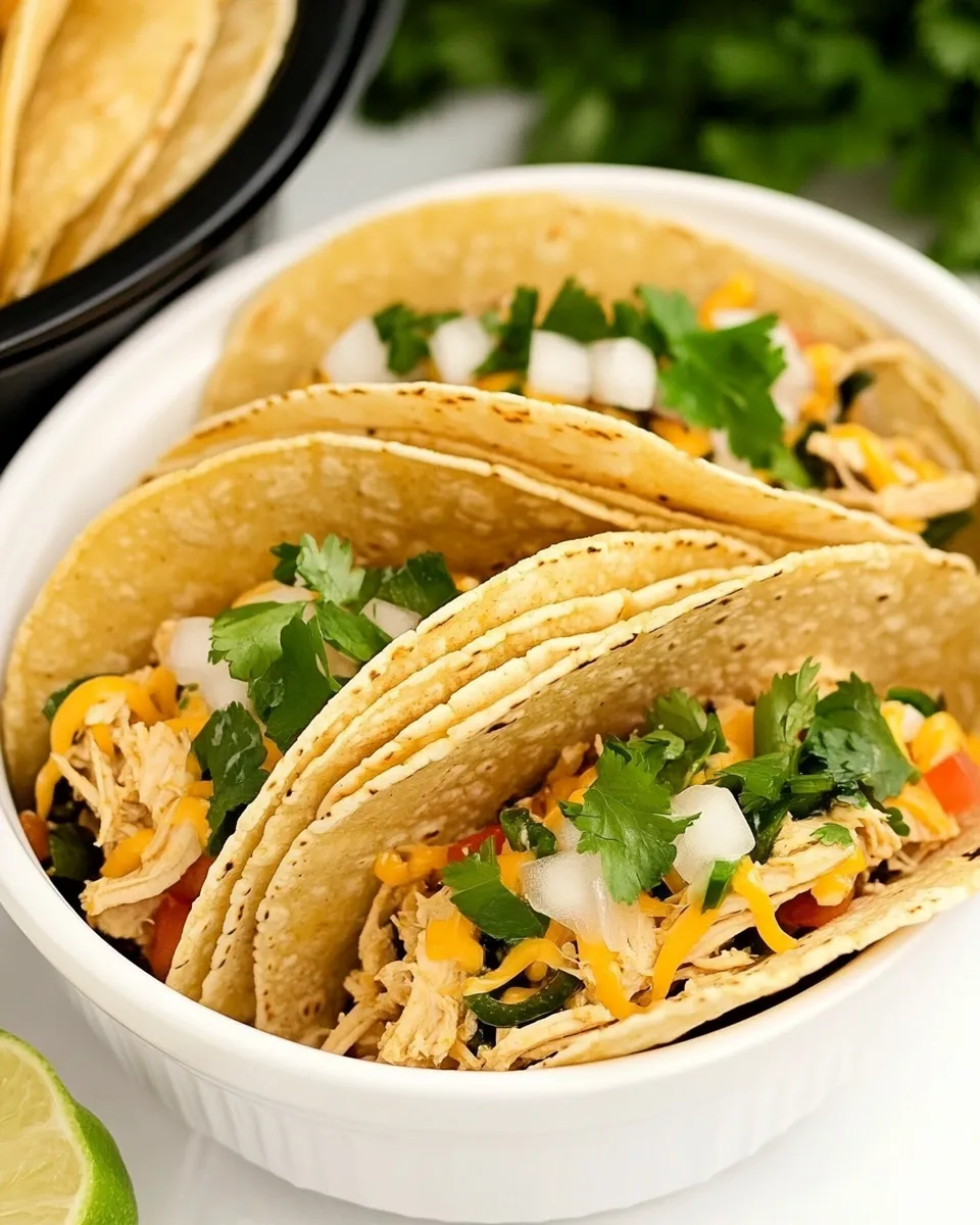 Delicious Instant Pot Cheesy Chicken Tacos image