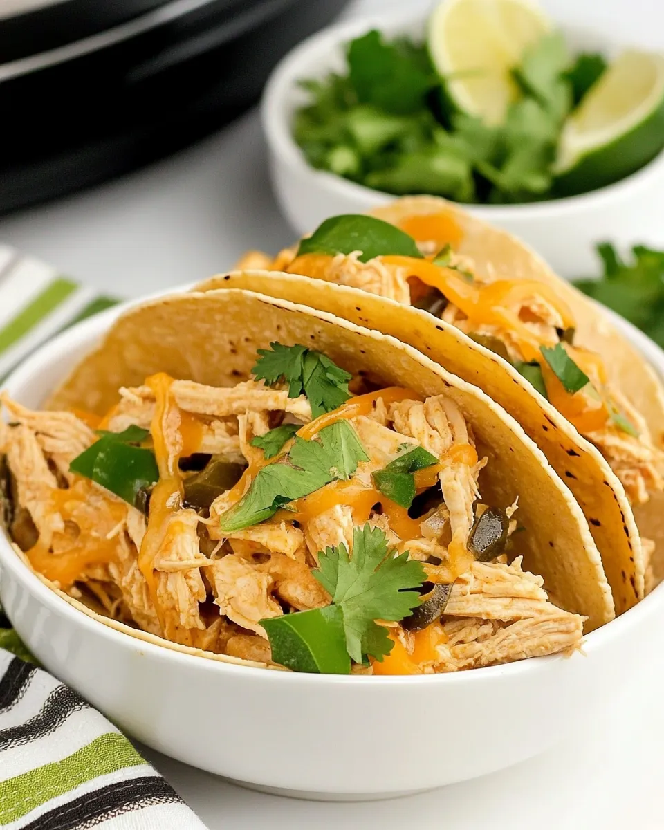 Quick Instant Pot Cheesy Chicken Tacos recipe photo