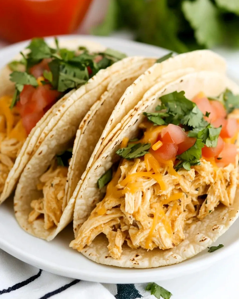 Tasty Instant Pot Cheesy Chicken Tacos shot