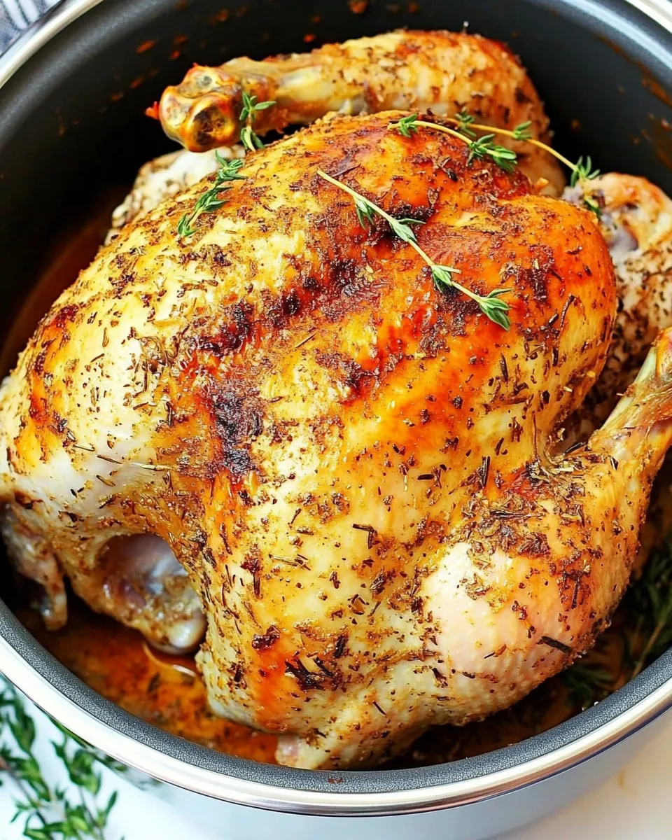 Savory Instant Pot Roasted Whole Chicken Recipe shot