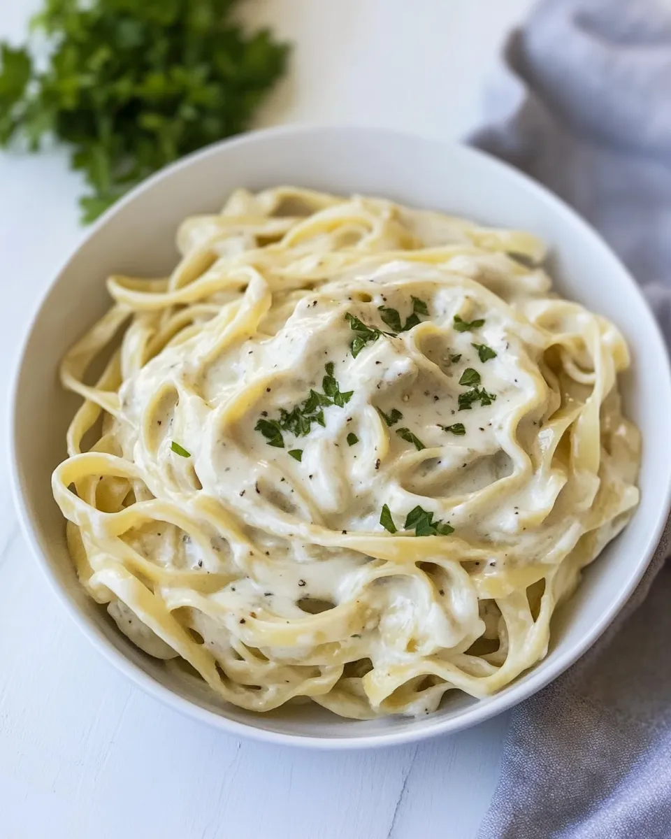 Quick Instant Pot Skinny Fettuccine Alfredo recipe photo