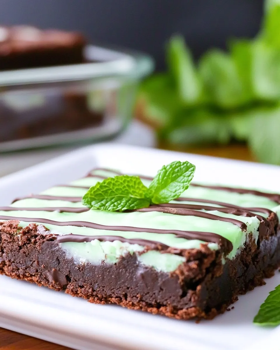 Delicious Irish Mint Brownies shot