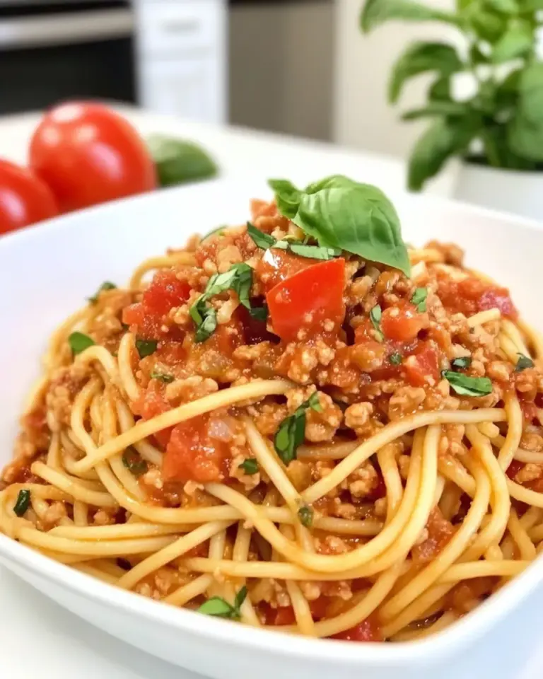 Homemade Italian Style Ground Turkey Spaghetti photo