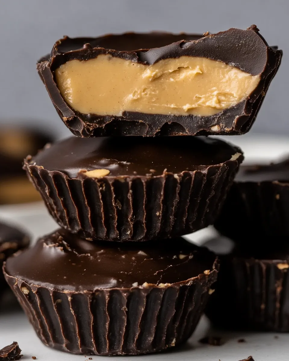 Delicious Keto Peanut Butter Cups (like Reese's) food shot