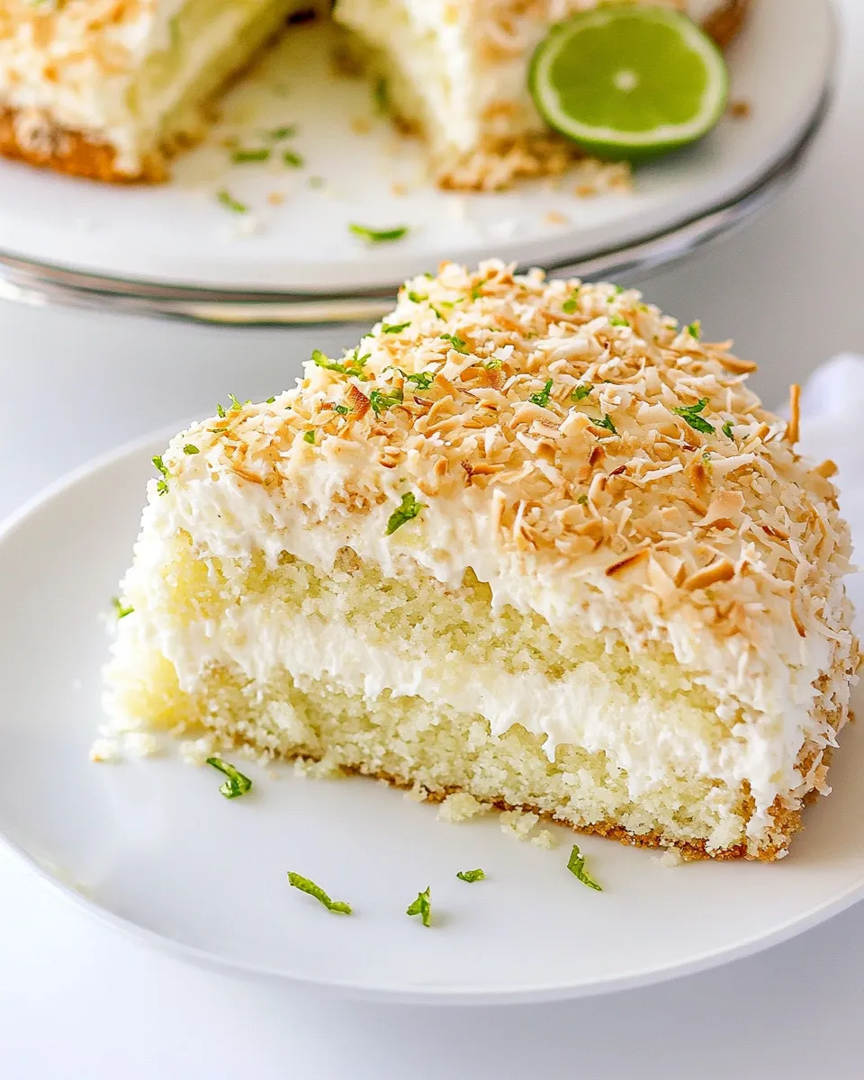 Delicious Key Lime Coconut Cake shot