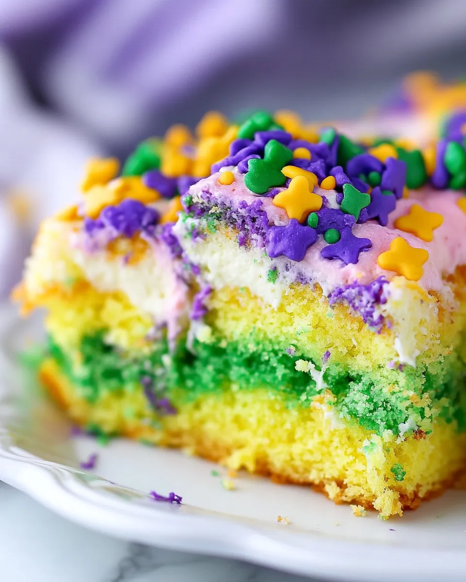 Homemade King Cake Poke Cake Recipe photo
