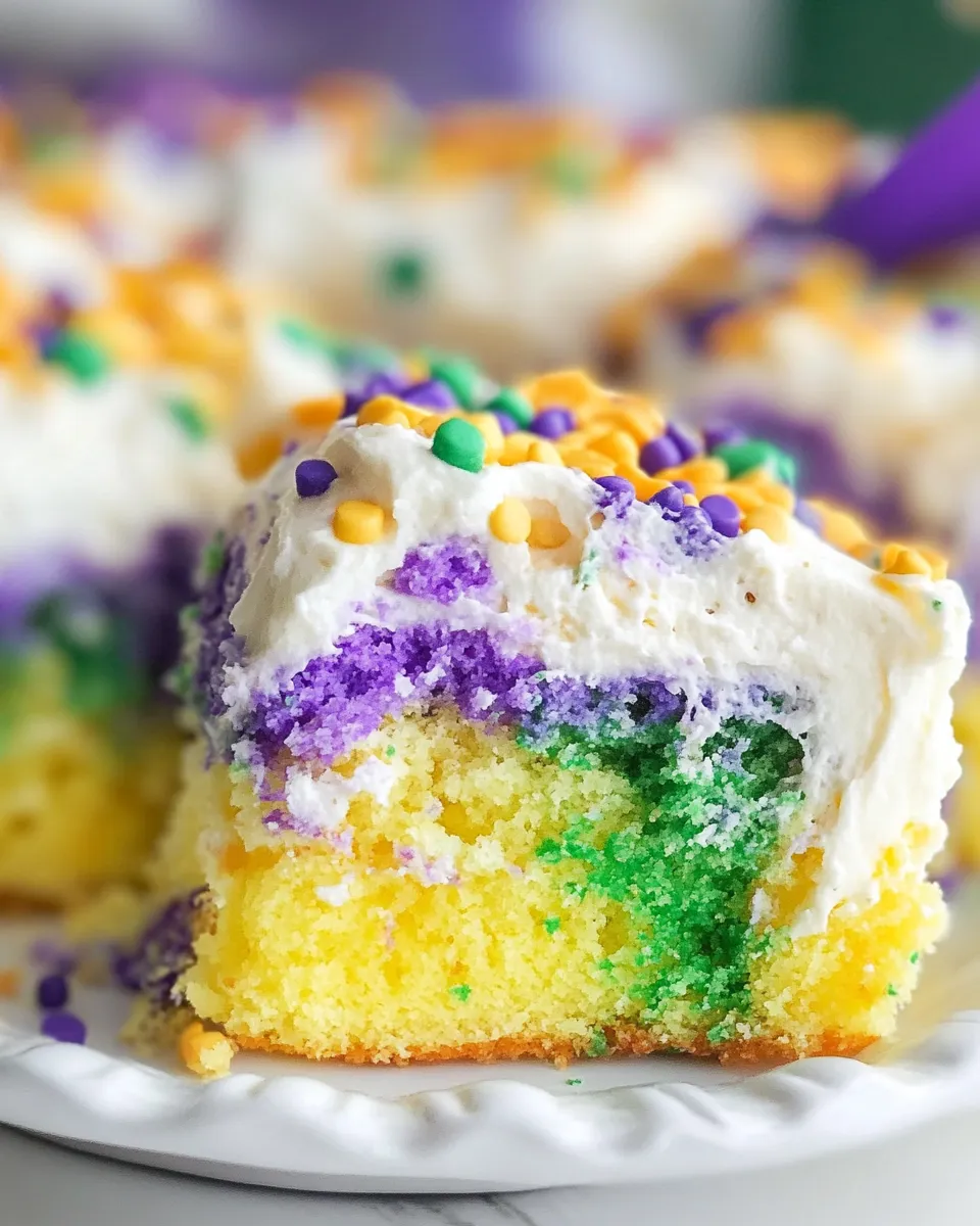 Classic King Cake Poke Cake Recipe image