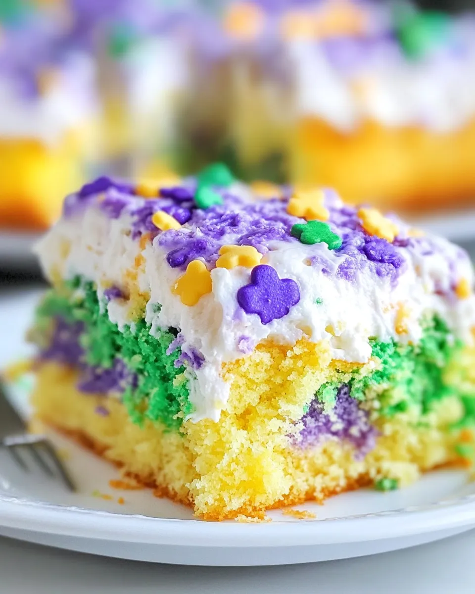 Easy King Cake Poke Cake Recipe shot
