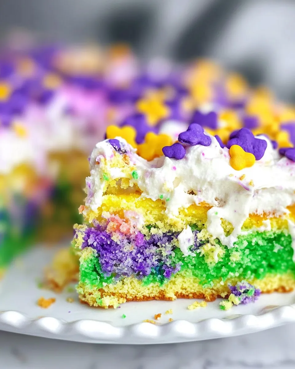 Delicious King Cake Poke Cake Recipe recipe photo