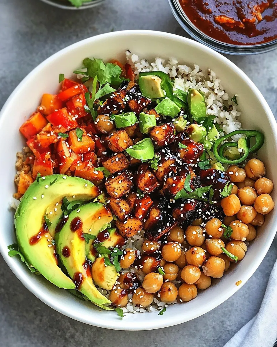 Delicious Korean BBQ Chickpea Bowls shot
