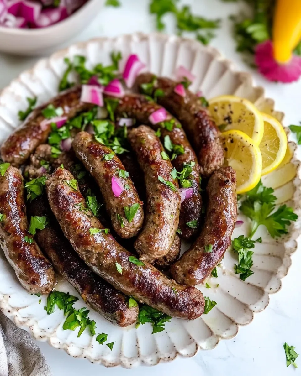 Delicious Lamb Sausage food shot