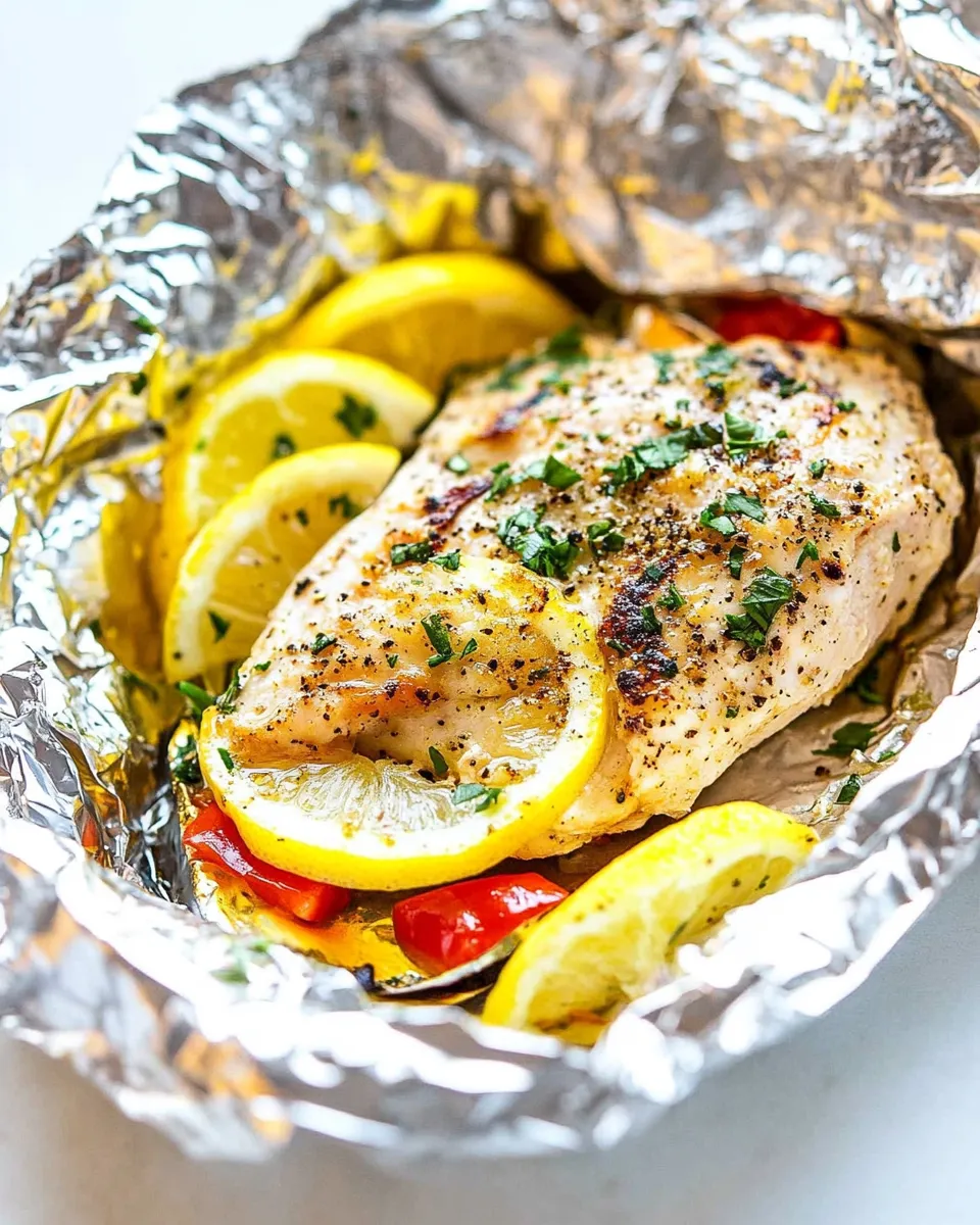 Healthy Lemon Chicken Foil Packets shot