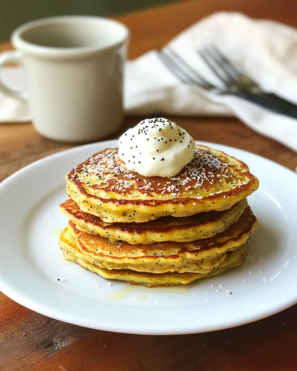 Homemade Lemon Poppy Seed Coconut Flour Pancakes photo