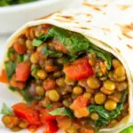 Homemade Lentil Spinach Burritos (Easy, Vegan!) recipe photo
