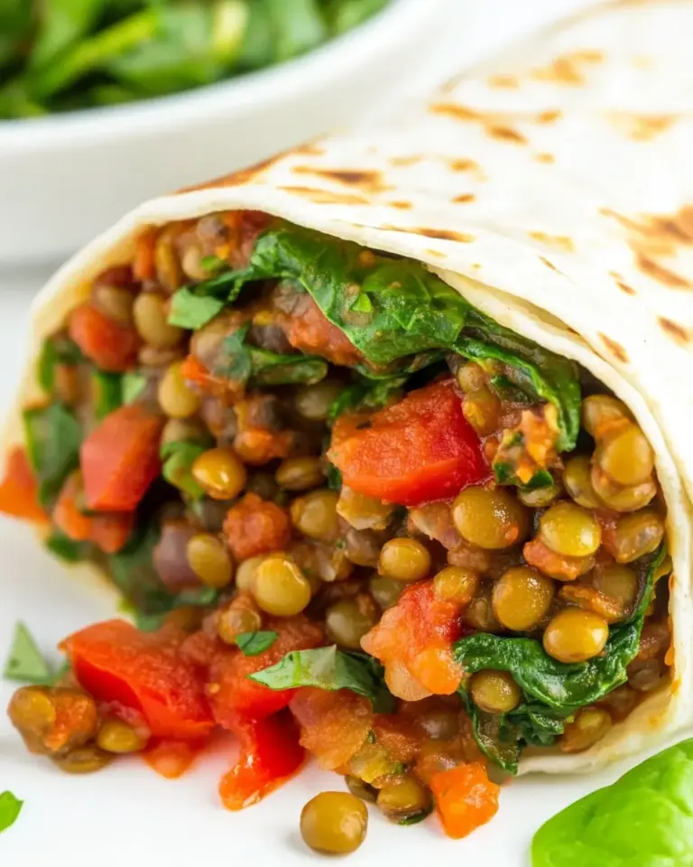 Homemade Lentil Spinach Burritos (Easy, Vegan!) recipe photo