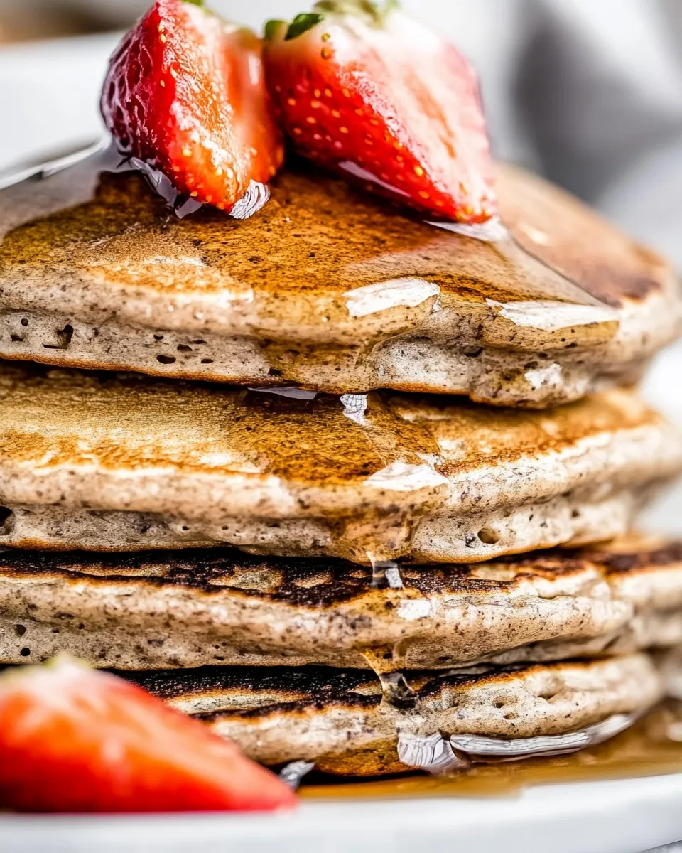 Healthy Light and Fluffy Buckwheat Pancakes food shot