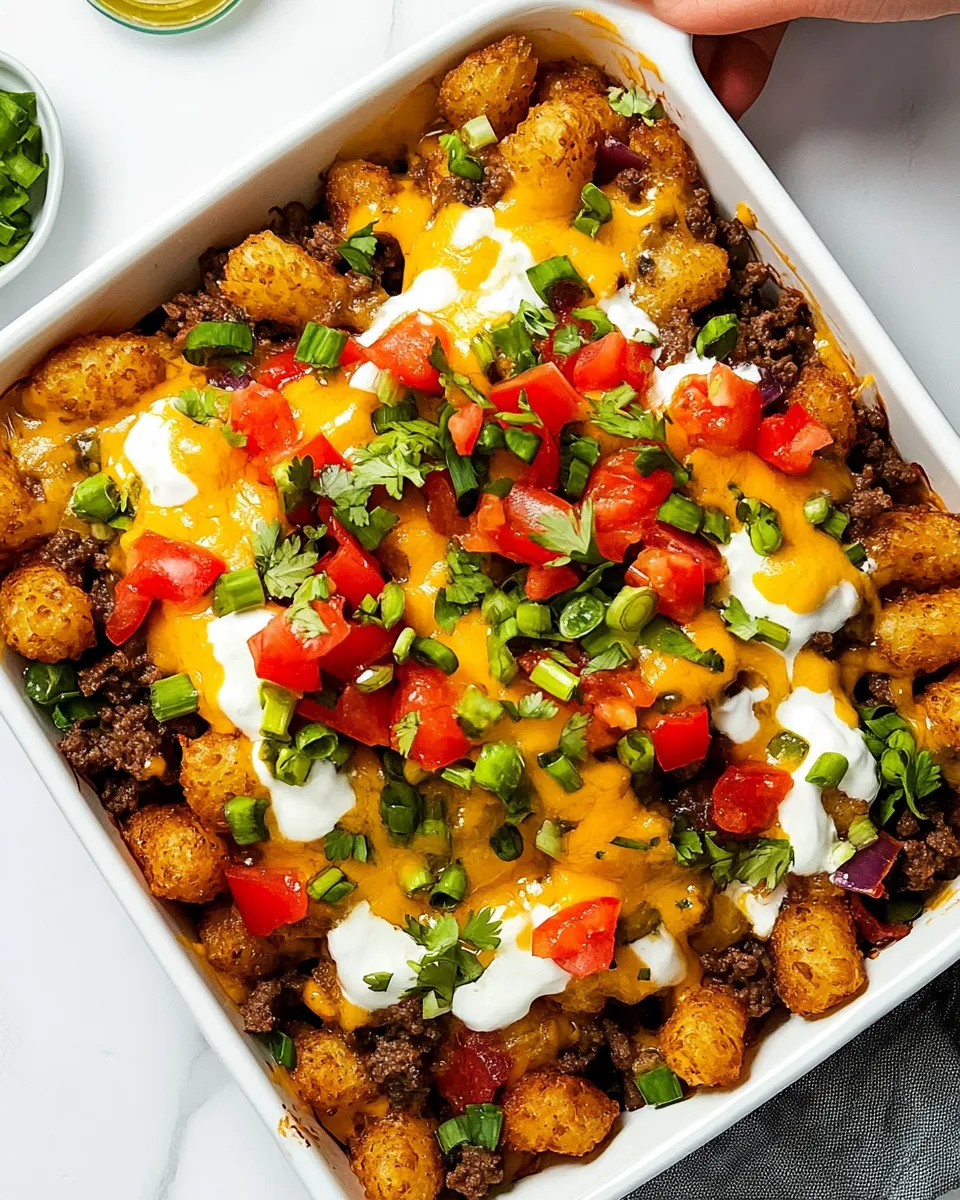 Easy Loaded Tater Tots (Totchos) dish photo