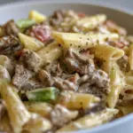 Easy Macro Friendly Cheesesteak Pasta photo