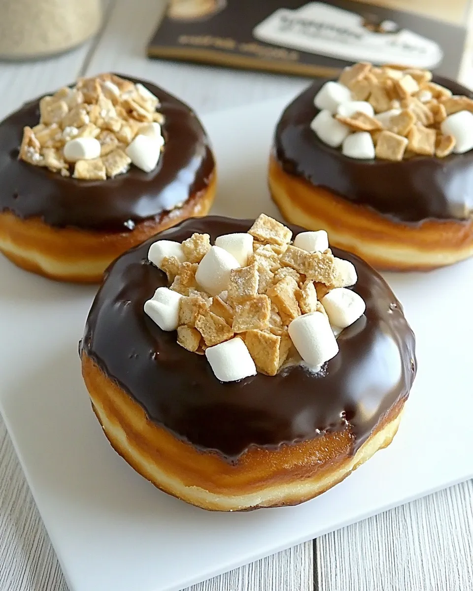 Delicious Marshmallow Cream Filled Smores Doughnuts shot