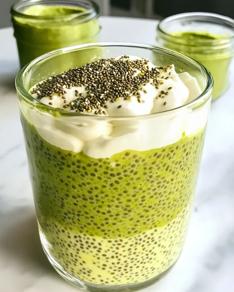Delicious Matcha Chia Pudding shot